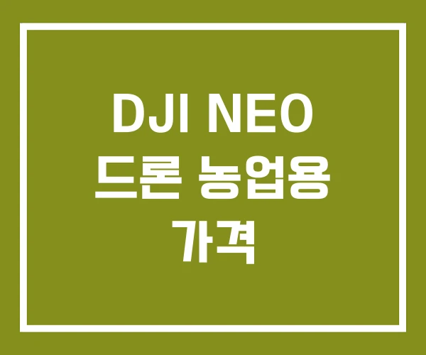 DJI NEO 드론 농업용 가격