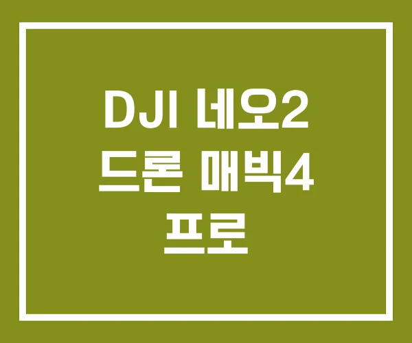DJI 네오2 드론 매빅4 프로