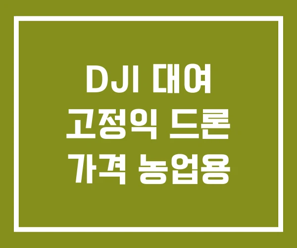 DJI 대여 고정익 드론 가격 농업용