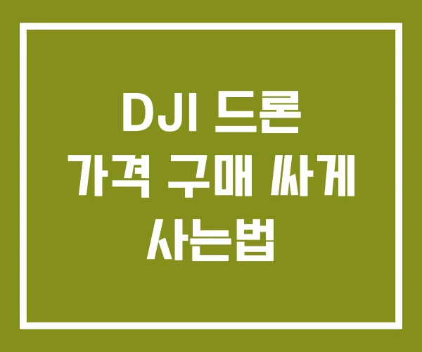 DJI 드론 가격 구매 싸게 사는법