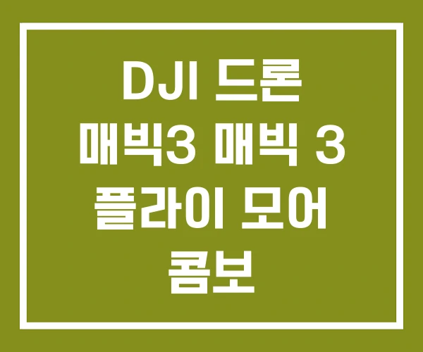 DJI 드론 매빅3 매빅 3 플라이 모어 콤보