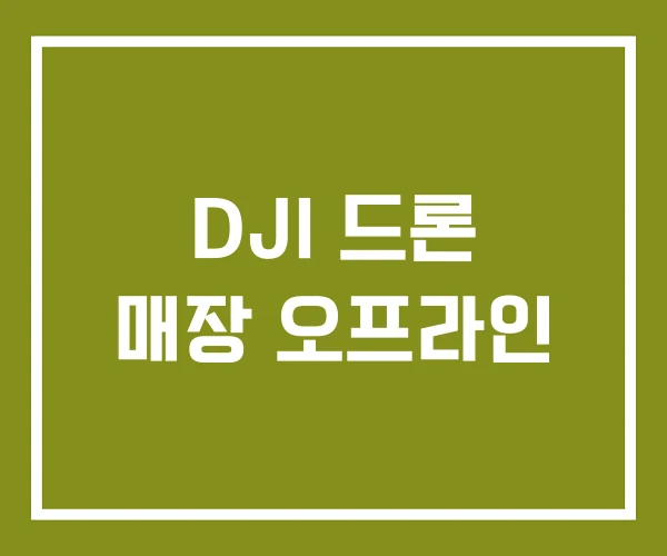 DJI 드론 매장 오프라인