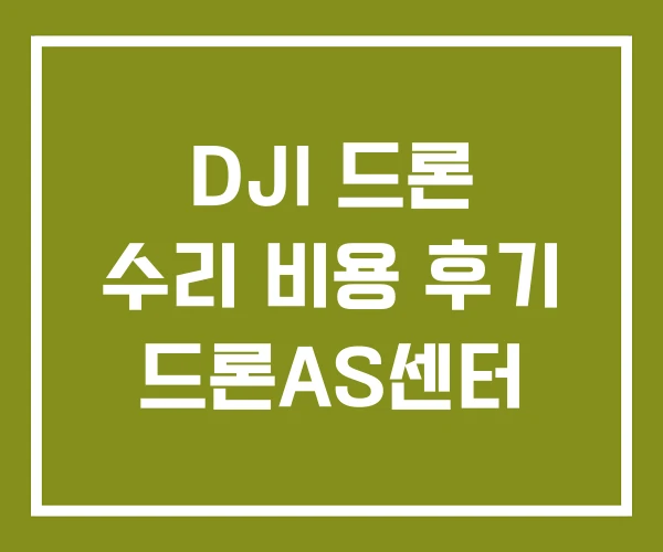 DJI 드론 수리 비용 후기 드론AS센터