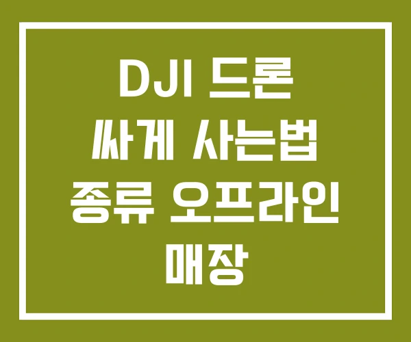 DJI 드론 싸게 사는법 종류 오프라인 매장