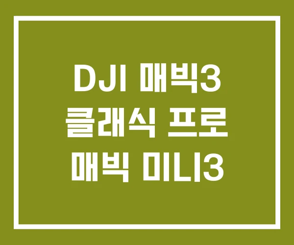 DJI 매빅3 클래식 프로 매빅 미니3