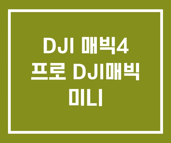 DJI 매빅4 프로 DJI매빅 미니