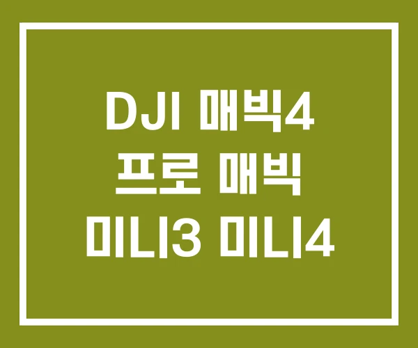 DJI 매빅4 프로 매빅 미니3 미니4