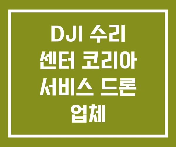 DJI 수리 센터 코리아 서비스 드론 업체