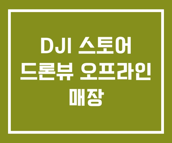 DJI 스토어 드론뷰 오프라인 매장