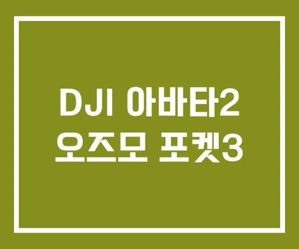 DJI 아바타2 오즈모 포켓3 DJI 아바타2 오즈모 포켓3