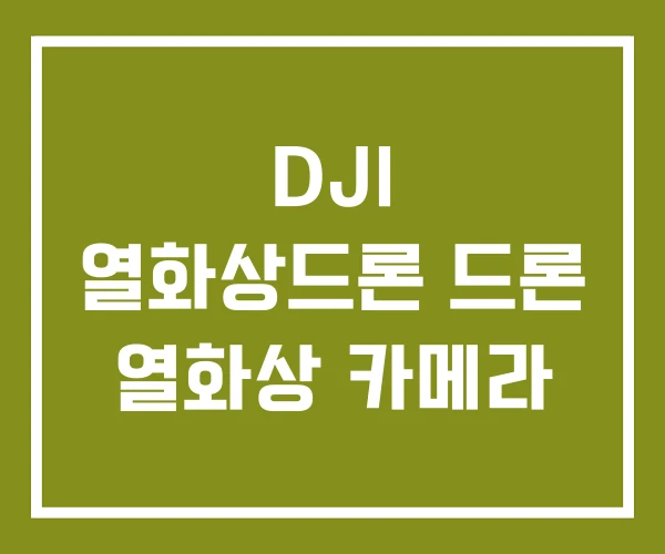DJI 열화상드론 드론 열화상 카메라