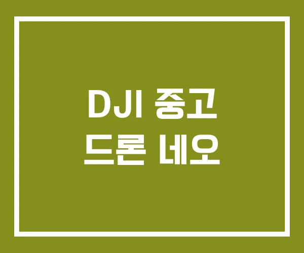 DJI 중고 드론 네오