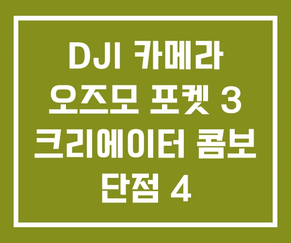 DJI 카메라 오즈모 포켓 3 크리에이터 콤보 단점 4