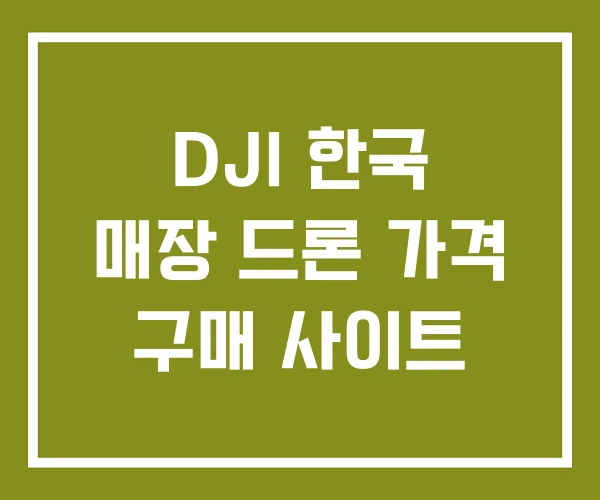 DJI 한국 매장 드론 가격 구매 사이트