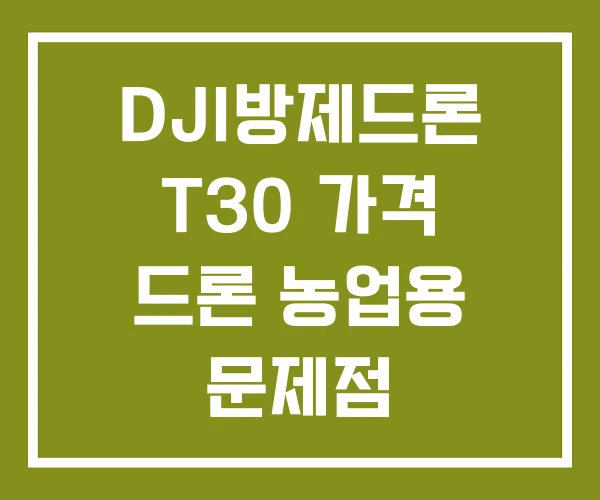 DJI방제드론 T30 가격 드론 농업용 문제점