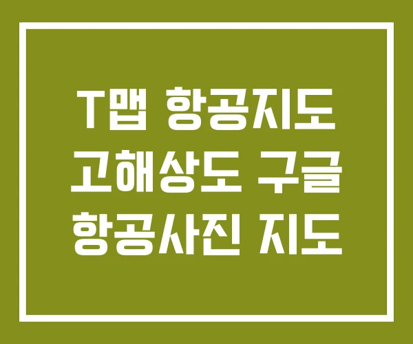 T맵 항공지도 고해상도 구글 항공사진 지도