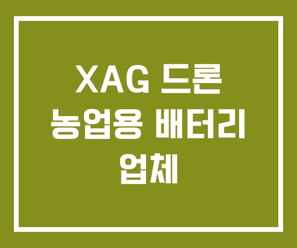 XAG 드론 농업용 배터리 업체