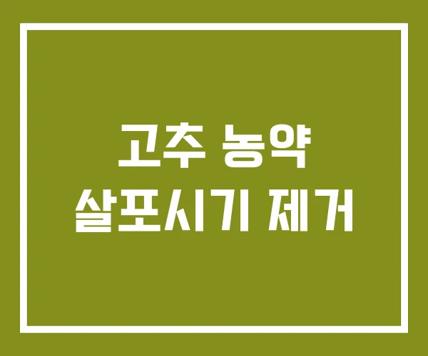 고추 농약 살포시기 제거 고추 농약 살포시기 제거
