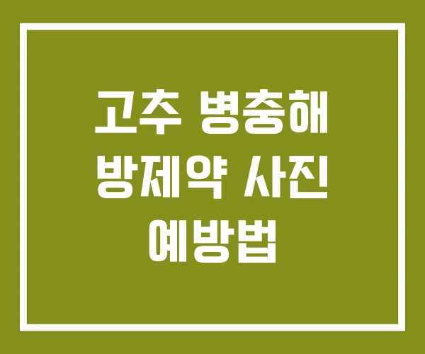 고추 병충해 방제약 사진 예방법 고추 병충해 방제약 사진 예방법