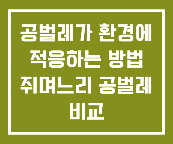 공벌레가 환경에 적응하는 방법 쥐며느리 공벌레 비교
