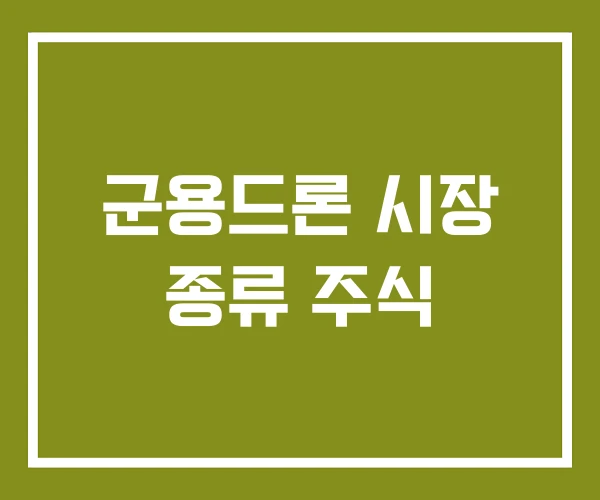 군용드론 시장 종류 주식