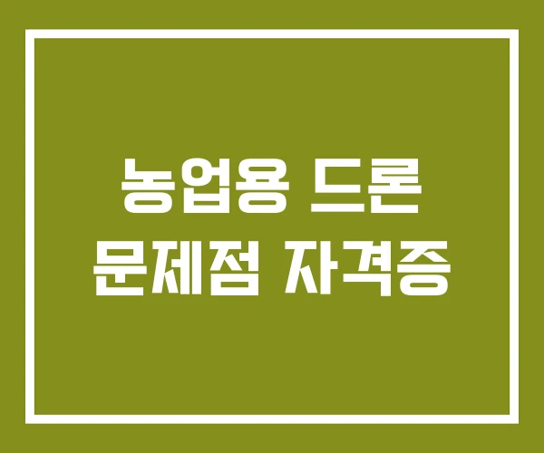 농업용 드론 문제점 자격증