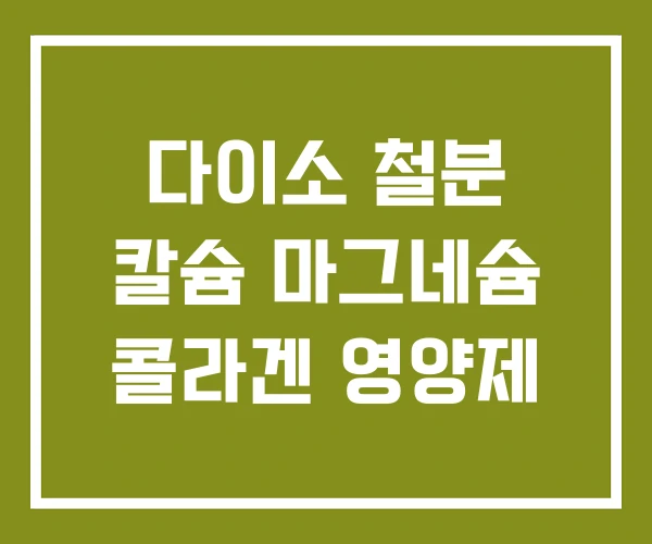 다이소 철분 칼슘 마그네슘 콜라겐 영양제