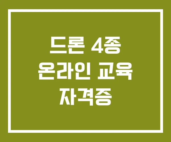 드론 4종 온라인 교육 자격증