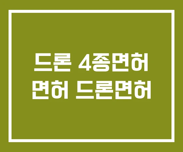 드론 4종면허 면허 드론면허
