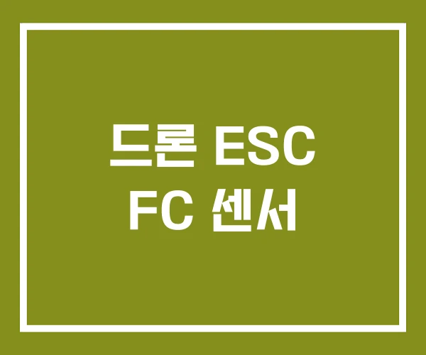 드론 ESC FC 센서