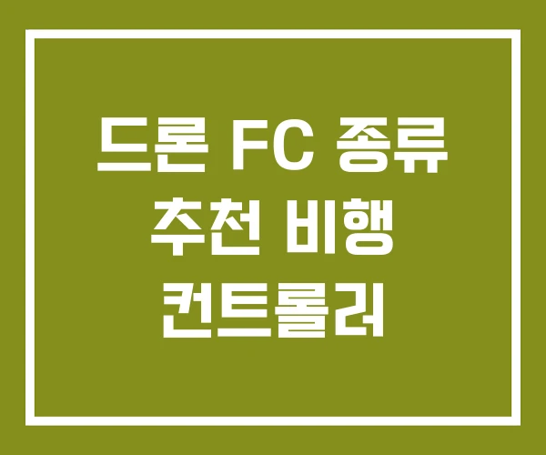 드론 FC 종류 추천 비행 컨트롤러