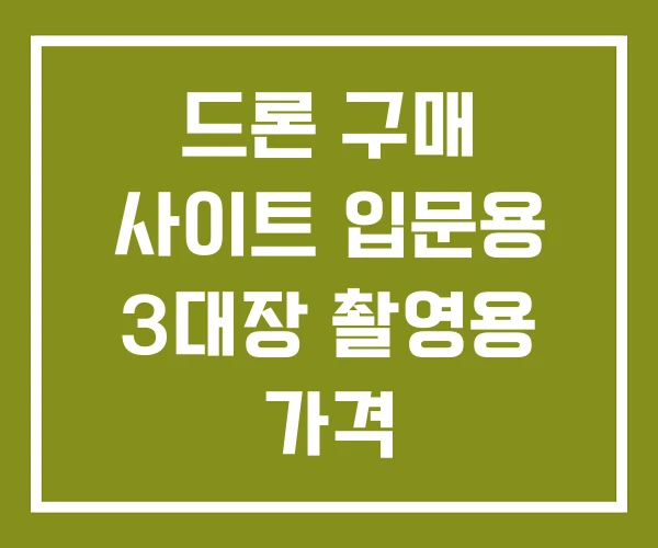 드론 구매 사이트 입문용 3대장 촬영용 가격