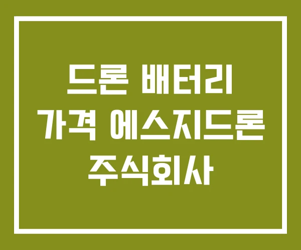 드론 배터리 가격 에스지드론 주식회사