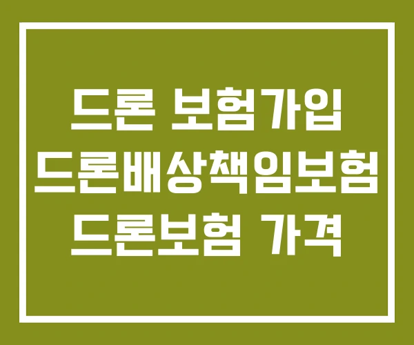 드론 보험가입 드론배상책임보험 드론보험 가격