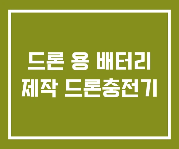 드론 용 배터리 제작 드론충전기