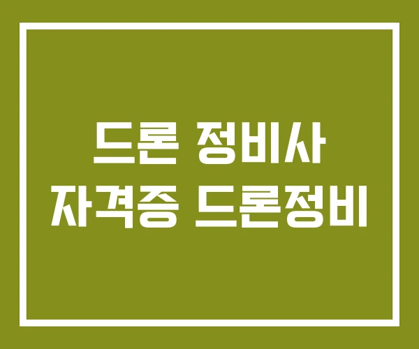 드론 정비사 자격증 드론정비 드론 정비사 자격증 드론정비