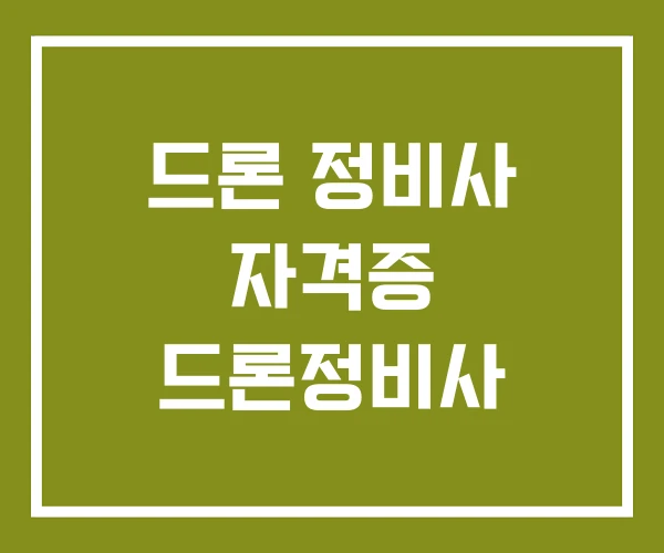 드론 정비사 자격증 드론정비사