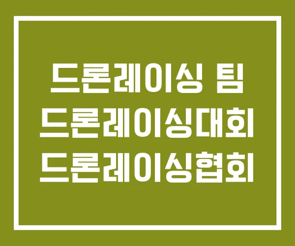 드론레이싱 팀 드론레이싱대회 드론레이싱협회