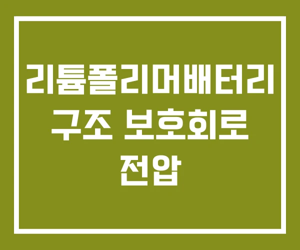 리튬폴리머배터리 구조 보호회로 전압