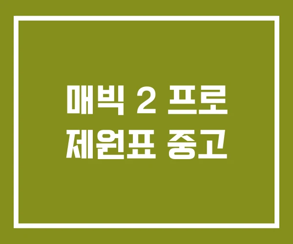 매빅 2 프로 제원표 중고