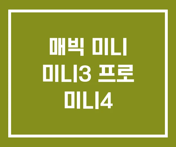 매빅 미니 미니3 프로 미니4