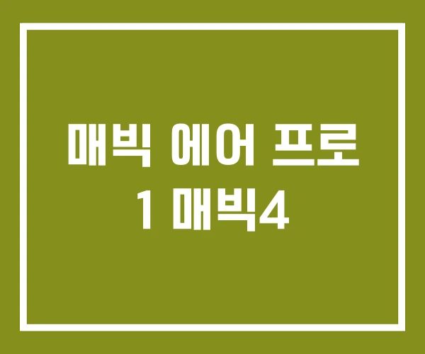 매빅 에어 프로 1 매빅4