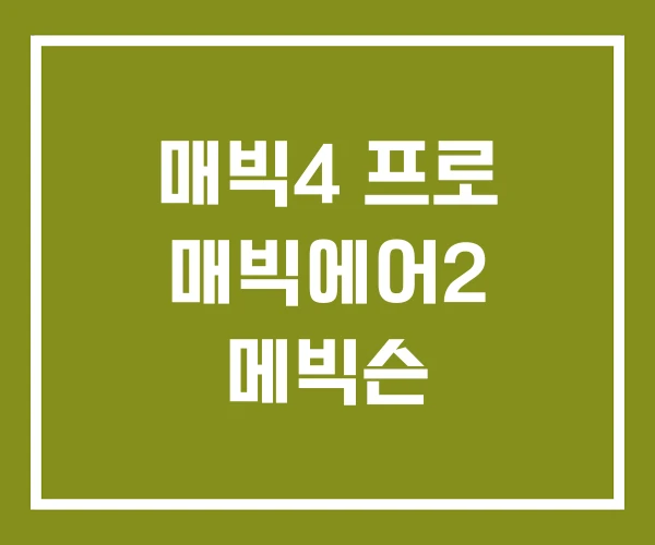 매빅4 프로 매빅에어2 메빅슨