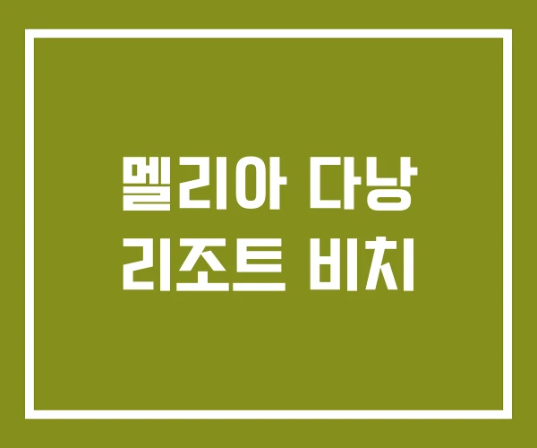 멜리아 다낭 리조트 비치