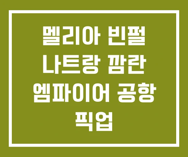 멜리아 빈펄 나트랑 깜란 엠파이어 공항 픽업 멜리아 빈펄 나트랑 깜란 엠파이어 공항 픽업