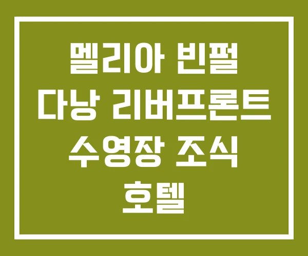 멜리아 빈펄 다낭 리버프론트 수영장 조식 호텔
