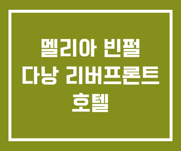 멜리아 빈펄 다낭 리버프론트 호텔