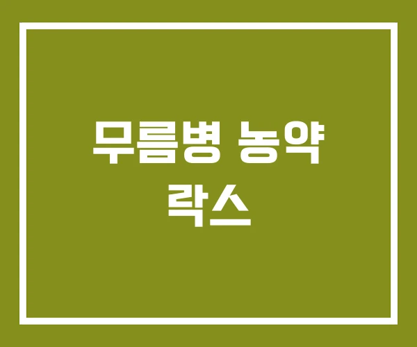 무름병 농약 락스