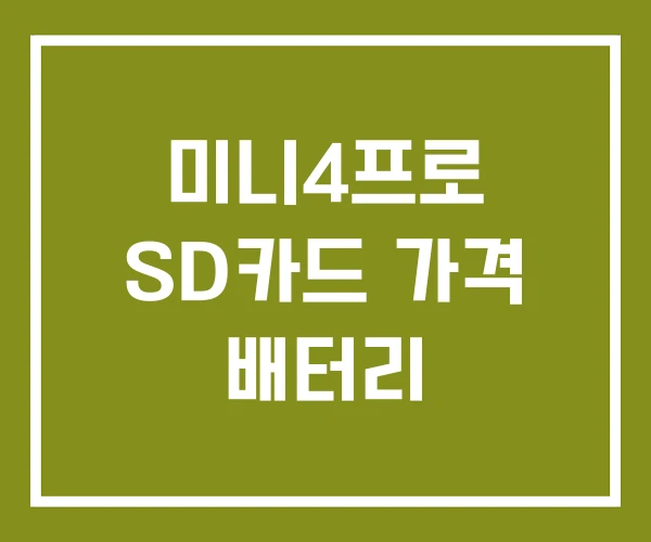 미니4프로 SD카드 가격 배터리