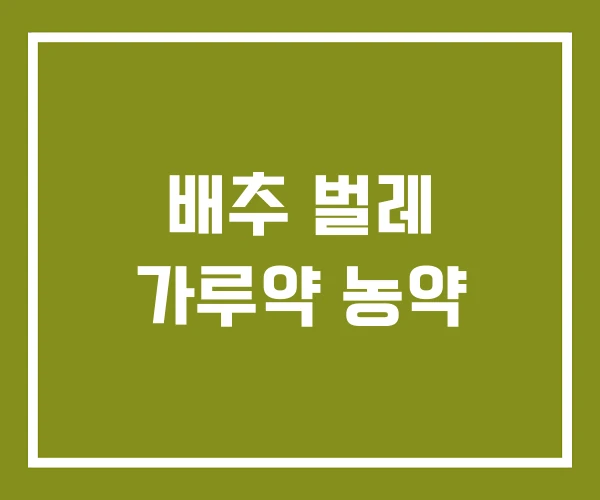 배추 벌레 가루약 농약